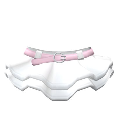 💟3.0 Cute ruffled white skirt with pink strap