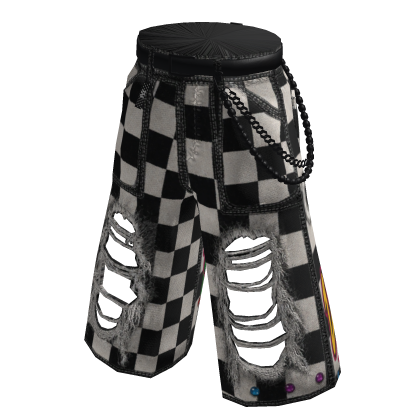 JORTS CHECKERBOARD BLACK WHITE 