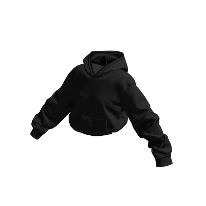 Oversize Crop Hoodie (Black)