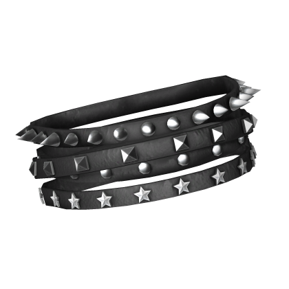3.0 Black Studded Star Y2K Emo Arm Band Bracelet