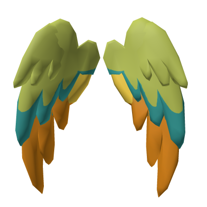 Parrotx2 green parrot big bird wings
