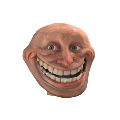 Realistic Trollface Head