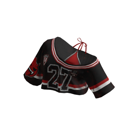 Insane Y2K Red Black Off Crop Off Shoulder Jersey