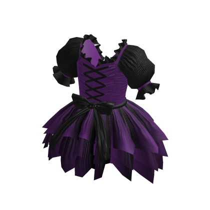Halloween Black Purple Dress Witch Goth Costume