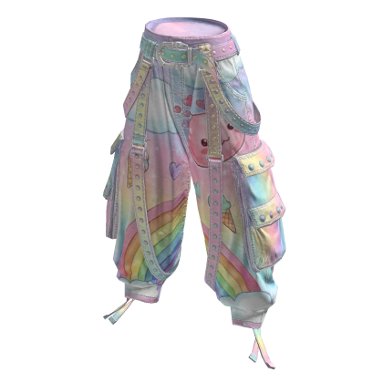 Rainbow Icecream Pastels 🌈🍦 Y2K Cargo Pants