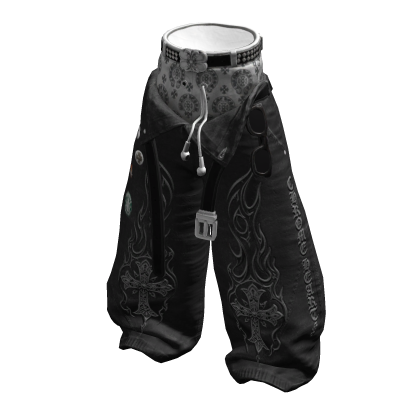 MJ - Layered Baggy Jeans Gothic Cross