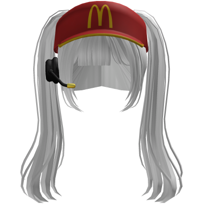 Long Anime Pigtails w/ McDonalds Worker Hat