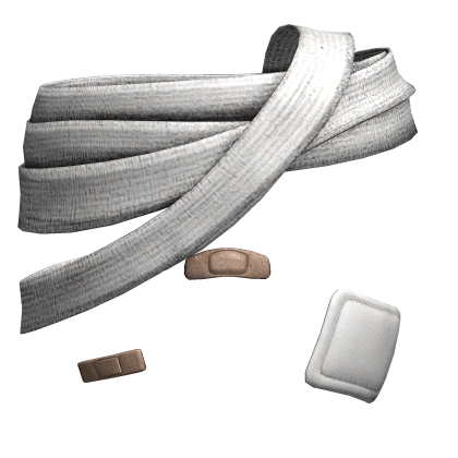 Injured headband with face bandage