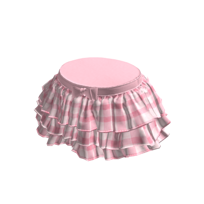 💜 Kawaii Plaid Ribbon Skirt_Pastel Pink
