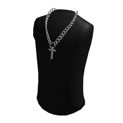 Black TankTop With Silver Cross