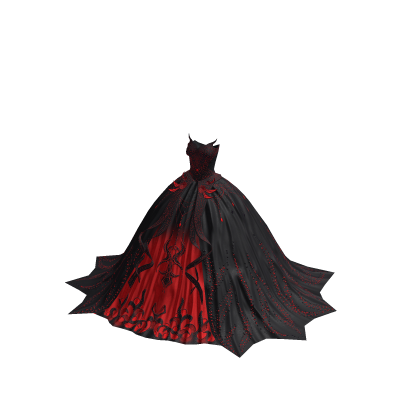 ♾️ Black & red dark bloom dress