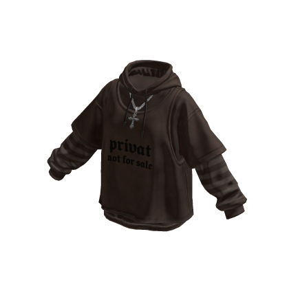 Y2K Brown Layered Oversized Hoodie Nitaa x DRESSX