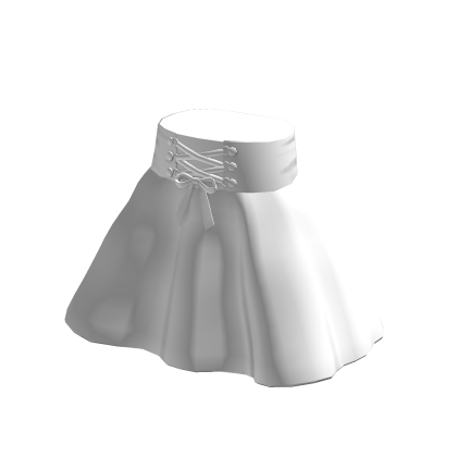 Cute White Lace Up Skirt