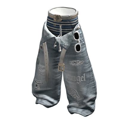 MJ - Layered Baggy Jeans Ice Wash