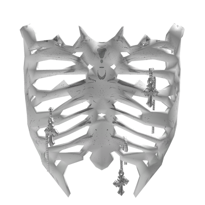 White Chrome Skeleton Ribcage Body Corset