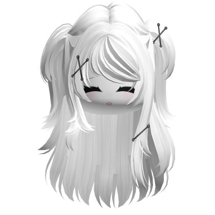 Emo Scene Spikey Girl w/ Piercings Hair (White)