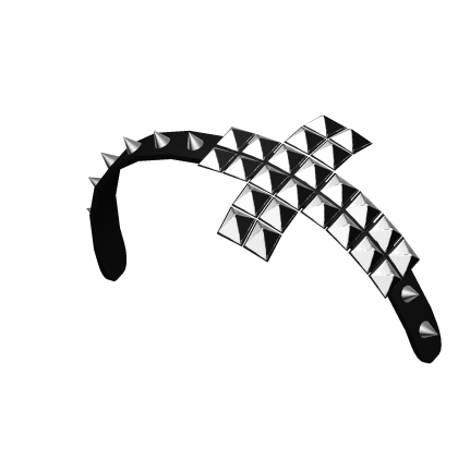 black emo studded cross headband with spikes 