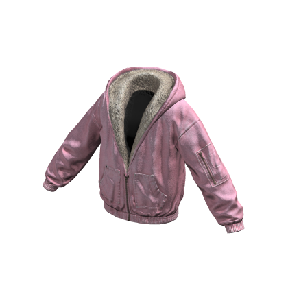 Pink Unzipped Fur Sweater