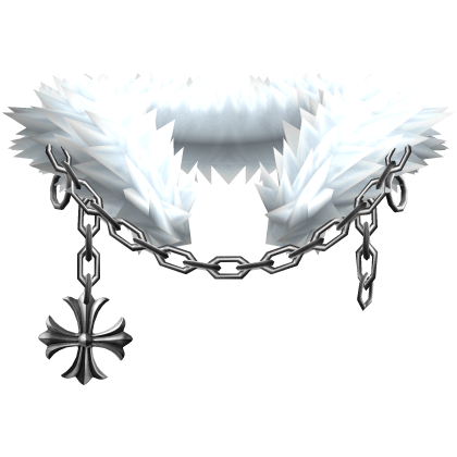 Pastel Blue Light Chain Heraldic Pendant Neck Fur