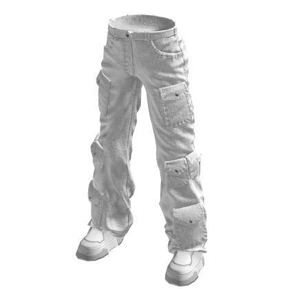Cargo Pants White Urban Baggy Cargos Canvas Y2K