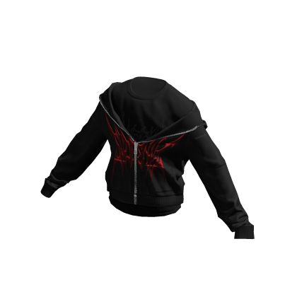Black/Red SVDDENLY Layered Zipped Hoodie