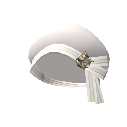 White Winter Ribbon Beret