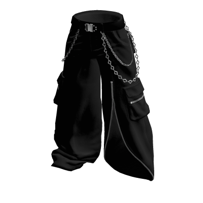 MOG - Open Zipper Black Pants
