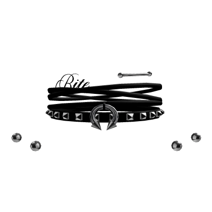 emo studded pierced black chocker w tattoo