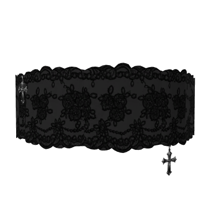 Black Lace Blindfold With Cross