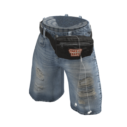💜 Distressed Bermuda Denim Shorts_Light Blue