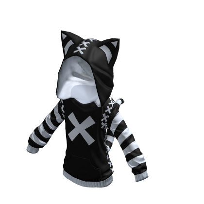 Kitty Hoodie Monochrome
