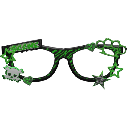 Green Scene Charm Glasses Brass Knuckle Star Y2K