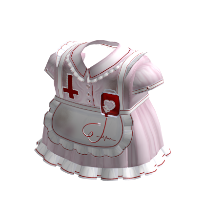 gothic ruffled nurse dress in pink & red