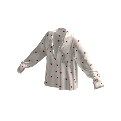 White Love Letter Heart Pajama Shirt Set
