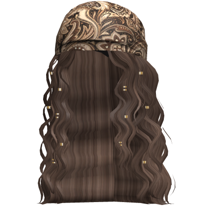 Boho Bandana Wavy Hair (Brown)