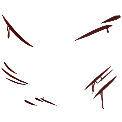 battle face scars claw anime blood in dark red v2