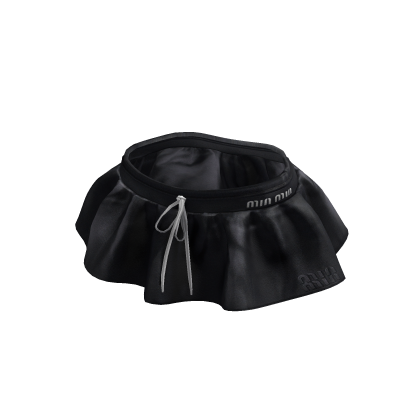 Miu Tennis Ruffle Mini Skirt (Black)