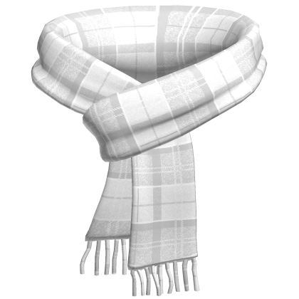 1.0 Plaid Scarf White Snow Cozy Striped Knit