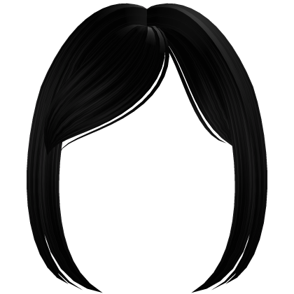 Black Side Swept Sleek Bangs 