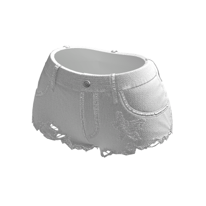 Y2K Ripped Denim Shorts White