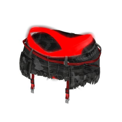 Torn Skirt With Neon Emissive Bikini REd
