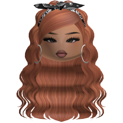 Preppy Wavy Ponytail Headband Girl (Ginger)