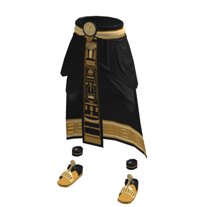 ♾️ Black Egyptian anubis Pharaoh gold Royal kilt