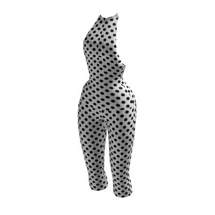 Tight Fitted Jumpsuit (Polka Dot) 