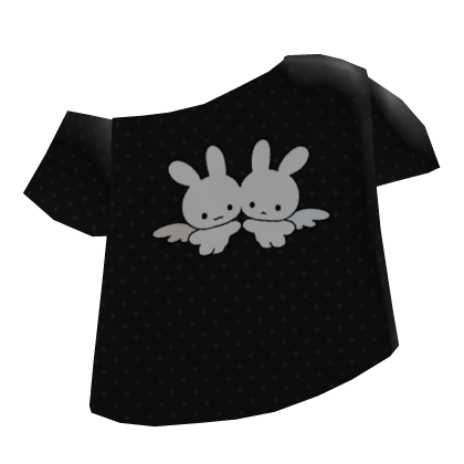 ❤︎ bunny angels black polkadot off shoulder shirt