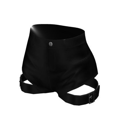 Y2K High Waisted Latex Black Shorts