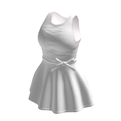 Cute White Dress with Bow