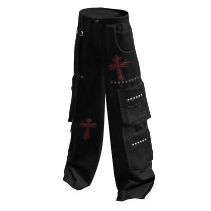 Cross Y2K Cargo Pants Black & Red