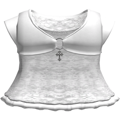 gothic cross dress w top in white 3.0