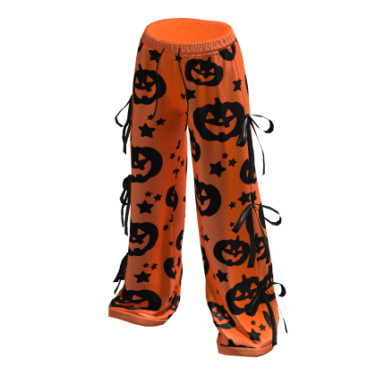 ✨ Preppy Halloween Pumpkin Pajamas Pants Bow